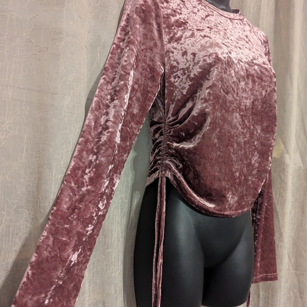 216. Papaya Pink Fitted Ruched Shirt - Picture 2 of 4